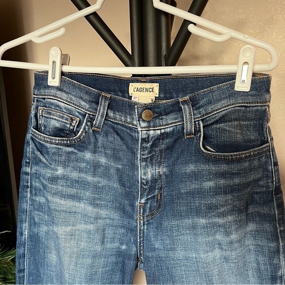 L’AGENCE Nicoline Slim High Rise Diamond Wash Jeans - Size 27 - Picture 3 of 10